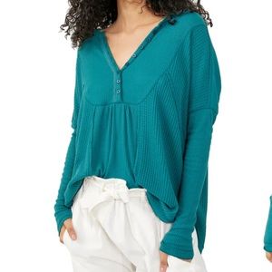 Free People “Leo” Henley Long Sleeve top